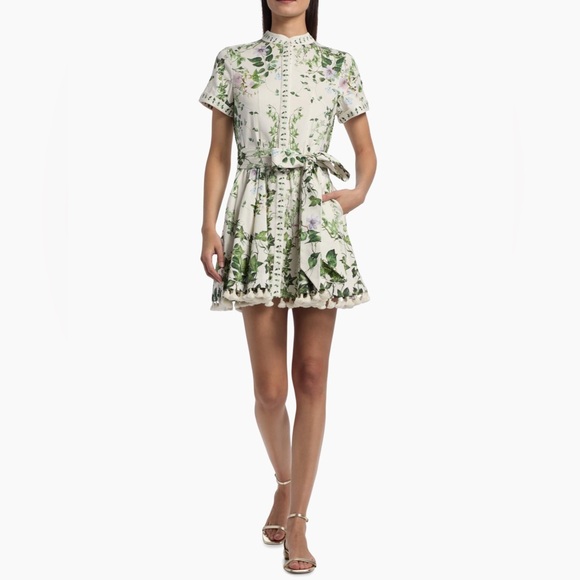 ALICE & OLIVIA Lucy Shirtdress. Ivy Romance Print— NWT Sz 2 - Picture 6 of 11